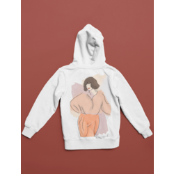 Kişiye Özel Arkalı Önlü Minimalist Çizim Hoodie