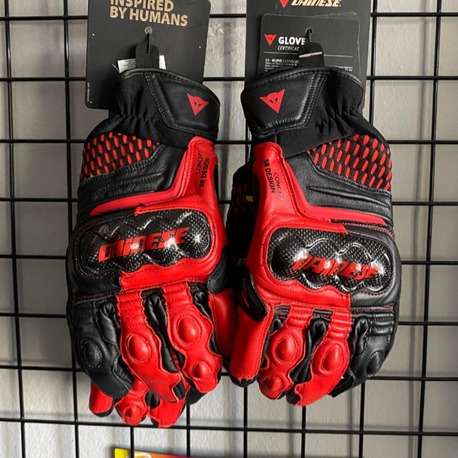 Dainese Carbon 3 Shorts Kırmızı Deri Eldiven 