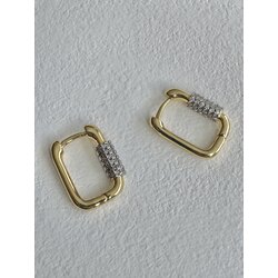 2 Renk Oval Küpe