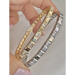 Chopi Silver Taşlı Kelepçe Bileklik 