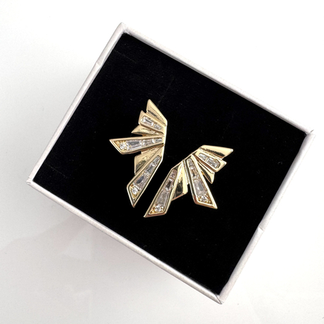 Gold Kesme Taş Detay Kelebek Yüzük