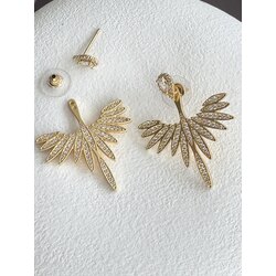 Gold Damla Taş Detay Anka Kuşu Küpe 