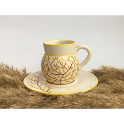 Golden Leafs Türk Kahvesi Fincanı ve Altlık (adet)
