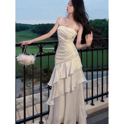 Elegant Asimetrik Balo Elbisesi- Beyaz 