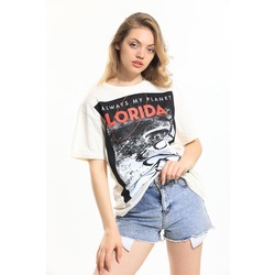 Florida baskılı Oversize Unisex T-shirt 