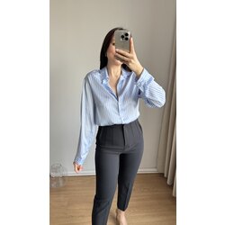 Çizgili Saten Gömlek