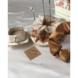 acı kahve scrunchie set