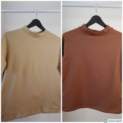 Kadın Dik Yaka Kısa Kollu Tshirt