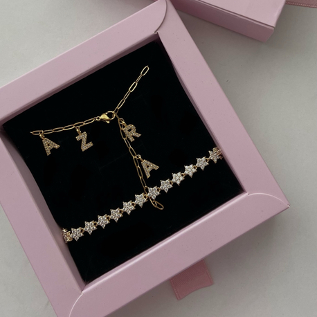 2li set (isim kolye + yıldız bileklik)