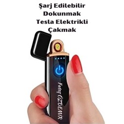 İsme Özel Usb Şarjlı Çakmak Siyah
