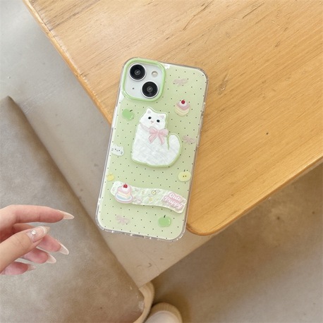 Şık ve Sevimli 3D Kedi Karakterli iPhone 15 Pro Max / 14/13/12 Telefon Kılıfı