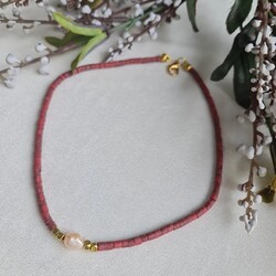 Bordo İncili Afgan Kolye