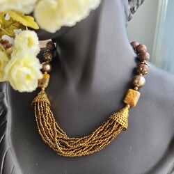gold jasper kolye
