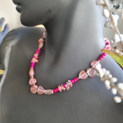 Pembe Damla Kolye 