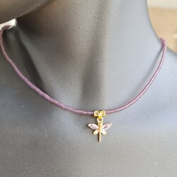 Açık Lila Afgan Taşı Kolye
