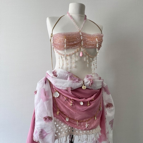 pembe boncuklu takım