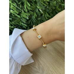 Beyaz Mineli Charm Bileklik