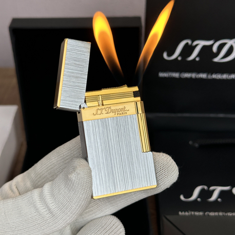 S.T. Dupont Ligne 2 Çift Alev Silver Gold
