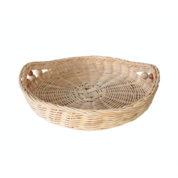 Atölye Aruv - Ahşap Boncuklu Rattan Tepsi