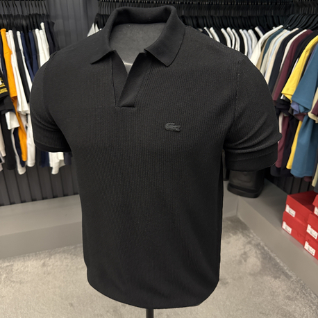 Örme V Triko Polo Yaka (Siyah-33036)