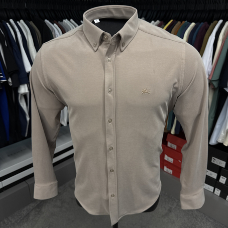 Burberry Yıkamalı Modal Kırışmayan Kumaş Gömlek (3914-Bej)