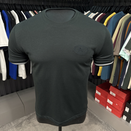 İthal Etro T-shirt Kırışmayan Kumaş (290001-Haki)