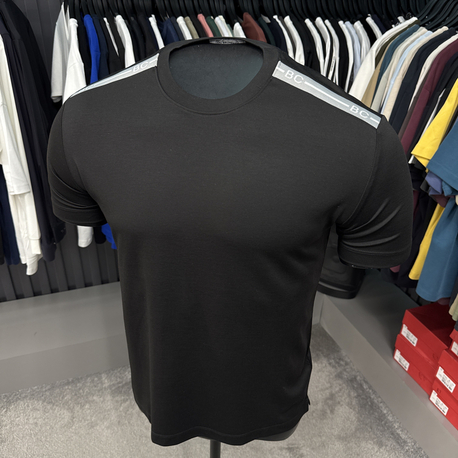 İthal Brunello Cucınelli Omuz Detaylı T-shirt Kırışmayan Kumaş (1987-Siyah)