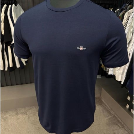 Modal Kırışmayan Kumaş T-shirt  (15048-Lacivert)