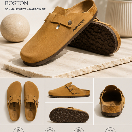 Birkenstock Yeni Sezon Boston Süet Terlik (Taba)