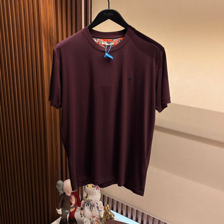 İthal Etro T-shirt Kırışmayan Kumaş (9438-Mürdüm)