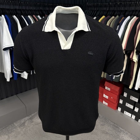 Keten Polo Yaka Triko (Siyah-33055)