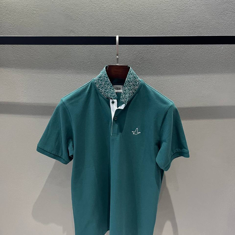 YAKA DETAYLI POLO YAKA (251904-KOYU YEŞİL)