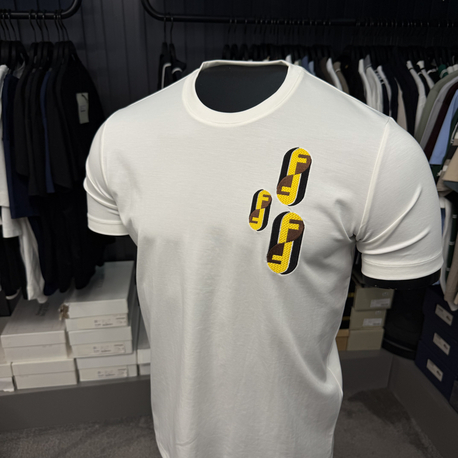 İthal Fendi T-shirt Kırışmayan Kumaş (9447-Beyaz)