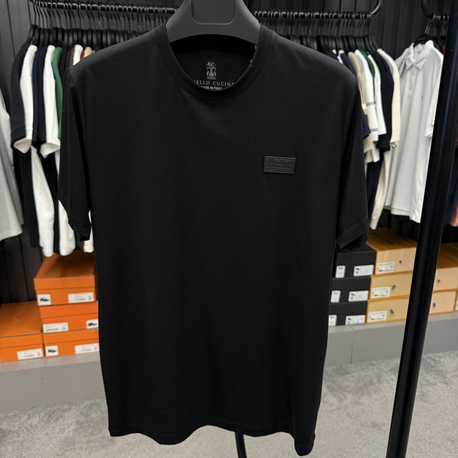İthal Brunello Cucınelli T-shirt Kırışmayan Kumaş (9450-Siyah)