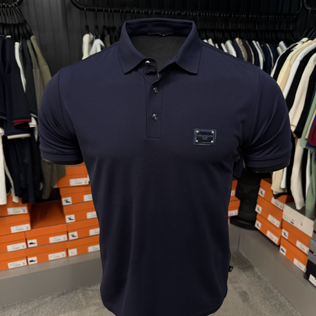 İthal Dolce Gabbana Polo Yaka Kırışmayan Kumaş (10081-Lacivert)