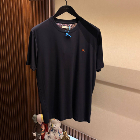 İthal Etro T-shirt Kırışmayan Kumaş (9438-Lacivert)