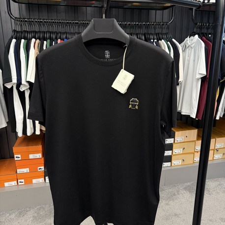 İthal Brunello Cucinelli T-shirt Kırışmayan Kumaş (9462-Beyaz)