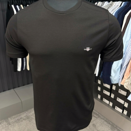 Modal Kırışmayan Kumaş T-shirt  (15048-Siyah)