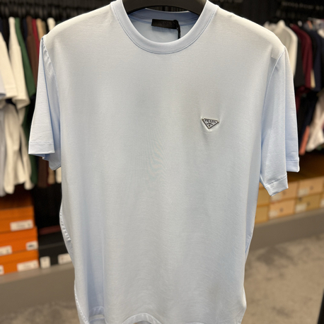 İthal Prada T-shirt Kırışmayan Kumaş (9460-Mavi)