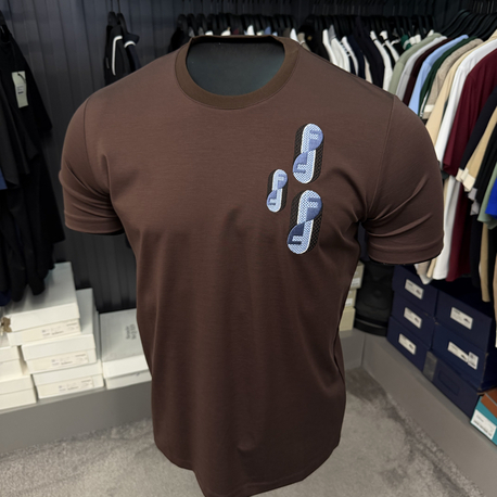 İthal Fendi T-shirt Kırışmayan Kumaş (9447-KahveRengi)