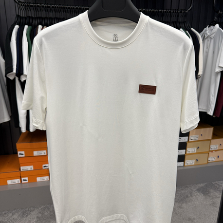 İthal Brunello Cucınelli T-shirt Kırışmayan Kumaş (9450-Beyaz)