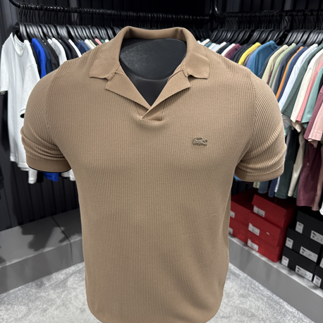Örme V Triko Polo Yaka (Bej-33036)