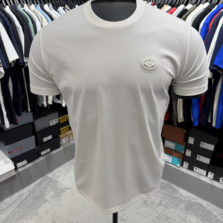 İthal Prada T-shirt Kırışmayan Kumaş (9430-Beyaz)