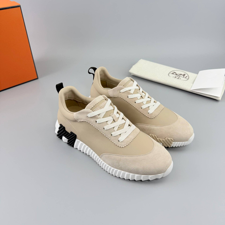 Hermes Bej Deri Sneakers (İTHAL ÜRÜN)