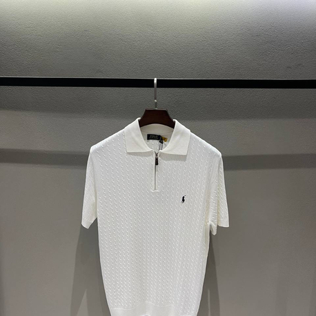 Premium Fermuarlı Triko Polo Yaka (Beyaz-5072)