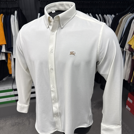 Burberry Yıkamalı Modal Kırışmayan Kumaş Gömlek (3914-Beyaz)