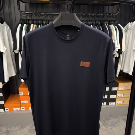 İthal Brunello Cucınelli T-shirt Kırışmayan Kumaş (9450-Lacivert)