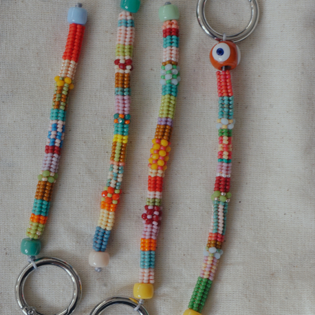 El Yapımı Miyuki Boncuk Charm, Pastel & Canlı Renk Paleti Anahtarlık