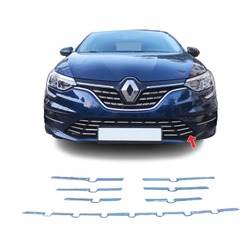 MEGANE 4 SEDAN 2021 VE SONRASI ÖN PANJUR VE ÖN ALT TAMPON ÇITASI 12 PARÇA PASLANMAZ ÇELİK