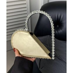 CYRSTAL TAŞLI KALP ÇANTA